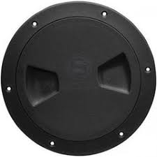 Inspection port, black, 100mm.