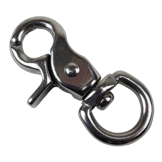 Stainless steel snap shackle with trigger.