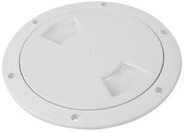 Inspection port, white, 100mm.