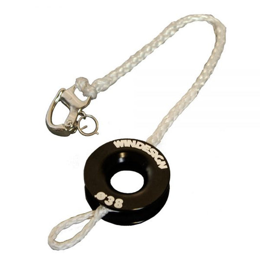 Optimist mainsheet strop with ring & snap shackle.