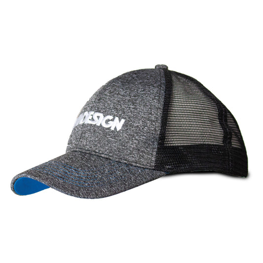 Windesign cap with breathable mesh back panel.