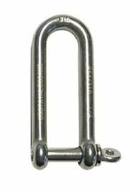 Stainless steel long D shackle.