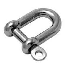 Stainless steel D shackle.