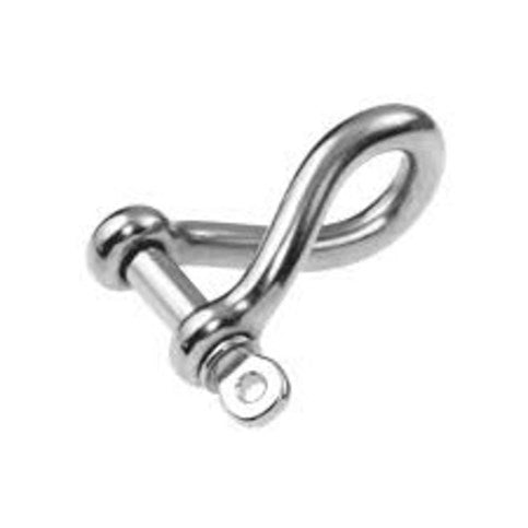 Stainless steel twisted shackle.