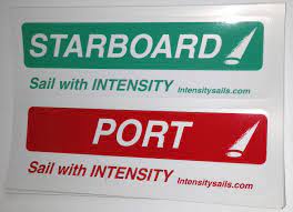 Sailing starboard and port sticker.